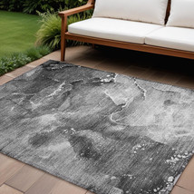 10' X 14' Gray Abstract Washable Non Skid Indoor Outdoor Area Rug - $587.49