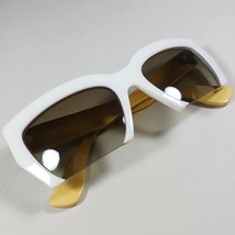 Miu Miu SMU 11O 7S3-4M1 White/Beige Gold tone Logos Designer Sunglasses - £74.52 GBP