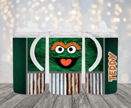 Personalized Oscar the Grouch 12oz 2 in 1 Stainless Steel Dual Lid Sippy Cup - $18.00