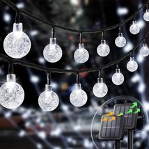 2-Pack 30 LED 20FT Solar String Lights Outdoor,Crystal Globe Lights with 8 Modes - £18.99 GBP