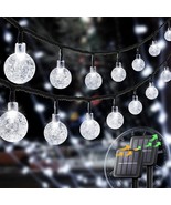 2-Pack 30 LED 20FT Solar String Lights Outdoor,Crystal Globe Lights with... - £19.16 GBP