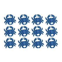 Set of 12 Distressed Finish Coastal Blue Cast Iron Crab Drawer Pulls - £40.18 GBP