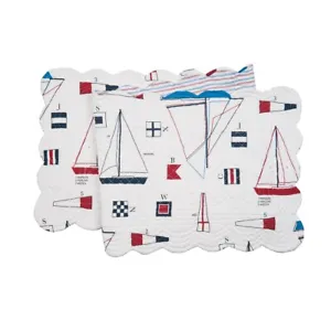 New C&amp;F Windward Port Nautical Quilted Cotton Table Runner 14&quot; X 51&quot; Sailboats F - £22.02 GBP