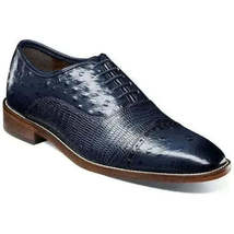 25527 Stacy Adams Leather Shoes Rodano Ostrich Lizard Print All Colors image 3