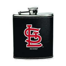 St. Louis Cardinals Team Textured Leather Wrapped Stainless Steel Flask ... - £9.65 GBP