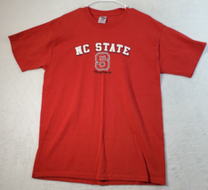NC State Wolfpack JERZEES T Shirt Mens Size Large Red Short Sleeve Logo Football - £11.62 GBP