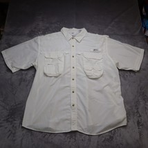 World Wide Sportsman Shirt 3X White Short Sleeve Button Up Casual Fish Men - £21.78 GBP