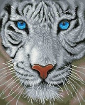 DIY Diamond Dotz White Magic Tiger Wild Facet Art Bead Wall Hanging Picture Kit - £31.93 GBP