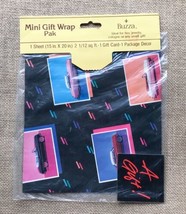 Vintage Buzza Mini Gift Wrap Pack For Small Gifts Old Cars - £7.91 GBP