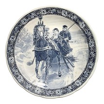 Vtg Delfts BOCH Royal Sphinx LARGE Blue &amp; White Boar Hunting Plate 15-1/2&quot; EUC - £102.40 GBP