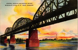 General Douglas Macarthur Bridge Mississippi River St. Louis MO Postcard PC198 - £3.92 GBP