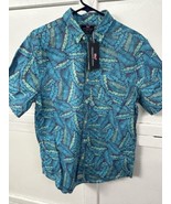 Vineyard Vines Men&#39;s Slim Fit Murray Shirt Palm Leaf Print Blue - Medium... - $54.26 CAD