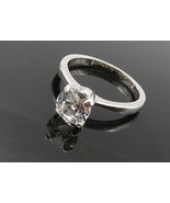 AVON 925 Sterling Silver - Prong Set Topaz Shiny Solitaire Ring Sz 5 - R... - $50.17 CAD