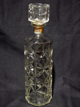 Vintage Unknown Maker Lattice Cut Glass Bourbon Liquor Decanter Bottle &amp;... - $16.98