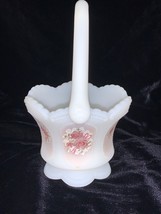 Fenton Art Glass Hand Painted Victorian Rose Basket - $85.00