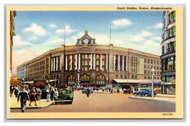 South Station Boston Massachusetts MA UNP Unused Linen Postcard Z8 - $2.92