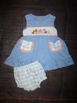 NEW Boutique Farm Animals Embroidered Tunic &amp; Shorts Girls Outfit Set - £13.58 GBP