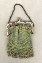 Antique Small Wire Mesh Chainmail Coin Purse Made USA - £21.30 GBP