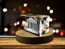 LED Base included | The Pantheon — Rome 3D Engraved Crystal Collectible Souvenir - £31.96 GBP+