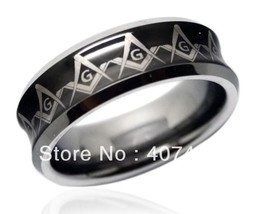 Free Shipping Price Jewelry Hot Sales His/Her 8mm Freemason Masonic Black Convac - £37.49 GBP