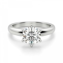 2 Ct Round Cut Solitaire Engagement Wedding Promise Ring Solid 950 Platinum - £395.68 GBP