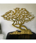 Vintage MCM Solid Brass Art Wall Hanging 20in x 16in Tree of Life Bonsai - €34,72 EUR