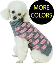 Fashion Weaved Knitted Designer Turtle Neck Designer Pet Dog Sweater clothes - £22.32 GBP