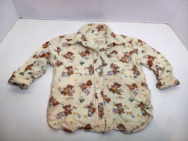 Vintage Kmart Baby Girls Flannel Teddy Bear Button Up Shirts Size 24 Months - £20.99 GBP