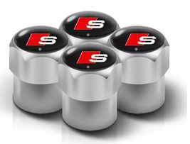 Premium Metal Car Tire Valve Caps with Audi S-Line Emblem Compatible wit... - $13.29