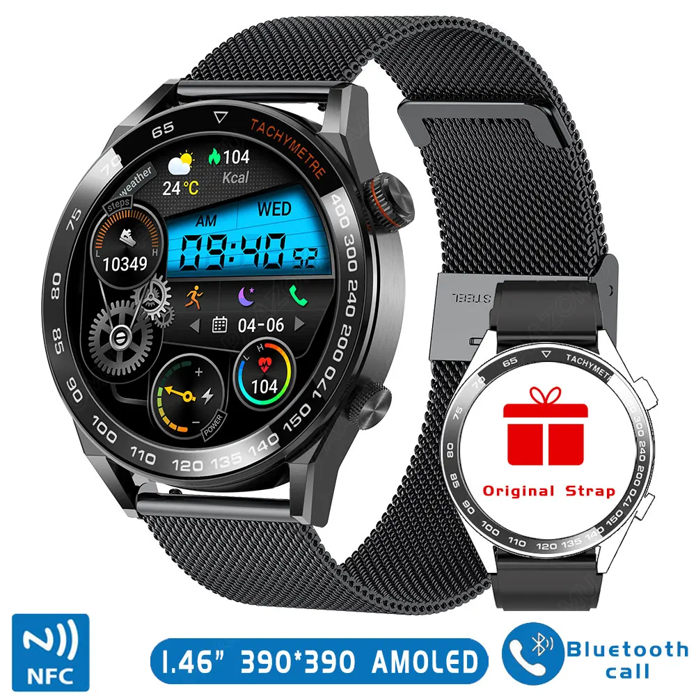 NEW Smart Watch Men AMOLED 1.46-inch HD Screen NFC Heart Rate Bluetooth ... - $69.38