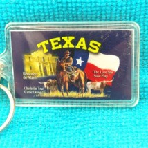 Texas Alamo Steer Flag Cowboy Texan Keyring Keychain Fob Souvenir - $14.34