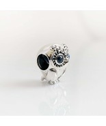 Authentic Pandora Charms 925 ALE Sterling Silver Blue Crystal Owl Bracel... - £21.88 GBP