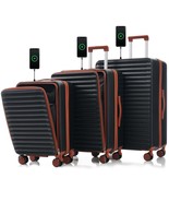 Hard Shell Luggage Set: 20/24/28&quot; w/ USB &amp; TSA - $162.99