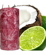 Coconut &amp; Lime Scented Pillar Candle Choose Colour/Size Hand Crafted - £11.06 GBP+