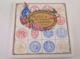 Phyllis Howard Screen Craft Seals Of Original 13 States Tile Trivet Amer... - £15.74 GBP