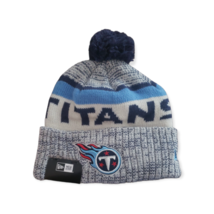 New Era Tennessee Titans NFL Sport Cuff Pom Knit Skull Cap Blue/White OSFM - £26.96 GBP