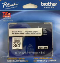 Brother P-Touch - TZE-241 - 3/4&quot; (0.70&quot;) Standard Laminated P-Touch Tape - £23.66 GBP
