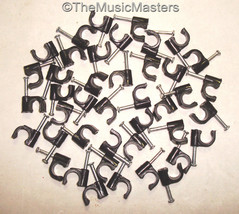 40X Black Coaxial Cable Nail Wall WIRE CLIPS RG6U Alarm Speaker Ethernet Phone - $7.12