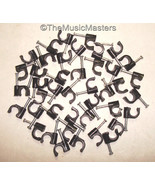 40X Black Coaxial Cable Nail Wall WIRE CLIPS RG6U Alarm Speaker Ethernet... - $7.12