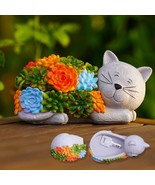 Cat Secret Hide a Key Hider Holder Garden Statue Figurine Sculpture Yard... - $17.81