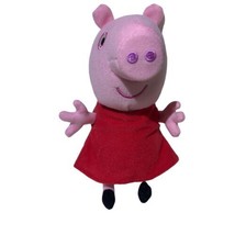 Peppa Pig 2003 Jazwares 9” Plush Stuffed Animal Toy Pink Red Smiling - £8.29 GBP