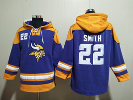 Harrison Smith #22 Minnesota Vikings Purple Lace-Up Pullover Hoodie - £60.22 GBP