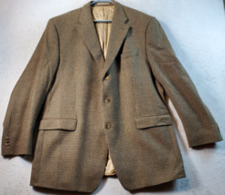 Joseph Abboud Blazer Coat Mens Size 48L Brown Geo Print Single Breasted 3 Button - £21.39 GBP