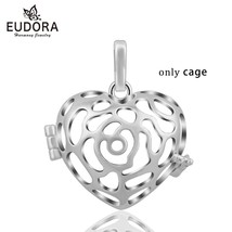 Rose Heart design Cage Essential Oil Aroma diffuser Pendant Necklace colorful Vo - £11.51 GBP