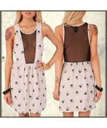 Iron Fist Skull A Dot Sheer Mesh Pop Art Womens Knee Length Dress Beige ... - $41.99
