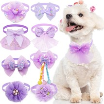 Colorful Lace Pet BowTies - Adjustable Collar for Small Dogs - £15.28 GBP