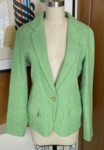 Jil Sander Linen Cotton Jacket blazer FR 36 S Italy green 1 button - £108.25 GBP