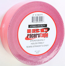 ISC Racers Tape Top-Grade Colored Duct Tape 2in. x 180ft. Red - £13.11 GBP