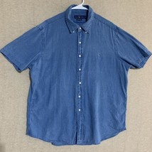 Polo Ralph Lauren Indigo Oxford Shirt Men&#39;s XL Short Sleeve Button Down ... - $32.00