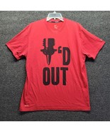 Nike Running Red Cotton Dri-fit T-Shirt Men&#39;s Sz L - £10.81 GBP